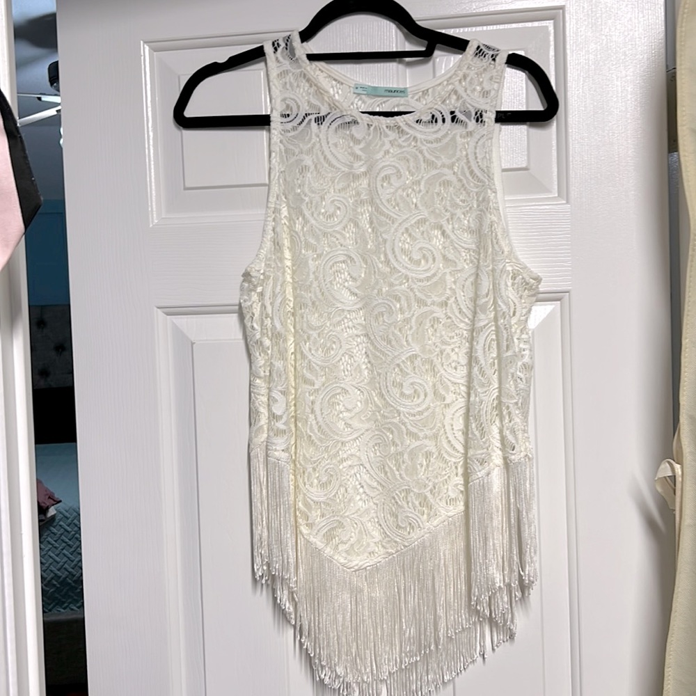 Lace White Tank